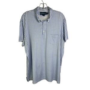Ralph Lauren Polo Shirt Mens XL Blue Gingham Classic lightweight Stretch
